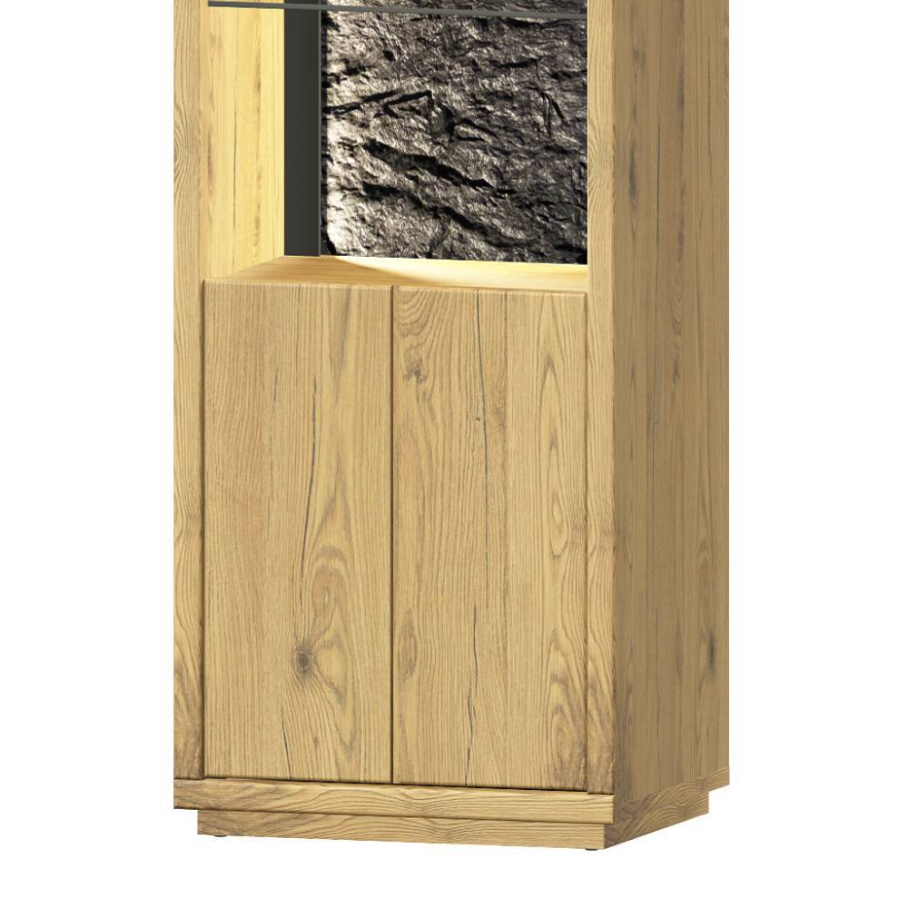 TV Wohnwand Ostoro in Wildeiche Bianco - modernes Design (dreiteilig)