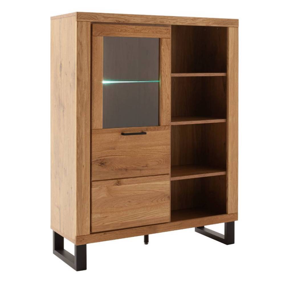 Highboard Suzana im Industry und Loft Stil mit Glastür links