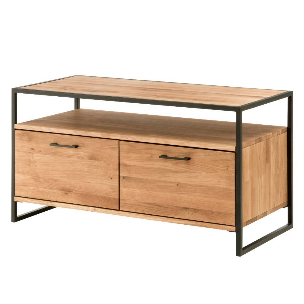 Lowboard Haidon aus Wildeiche Massivholz im Industry und Loft Stil