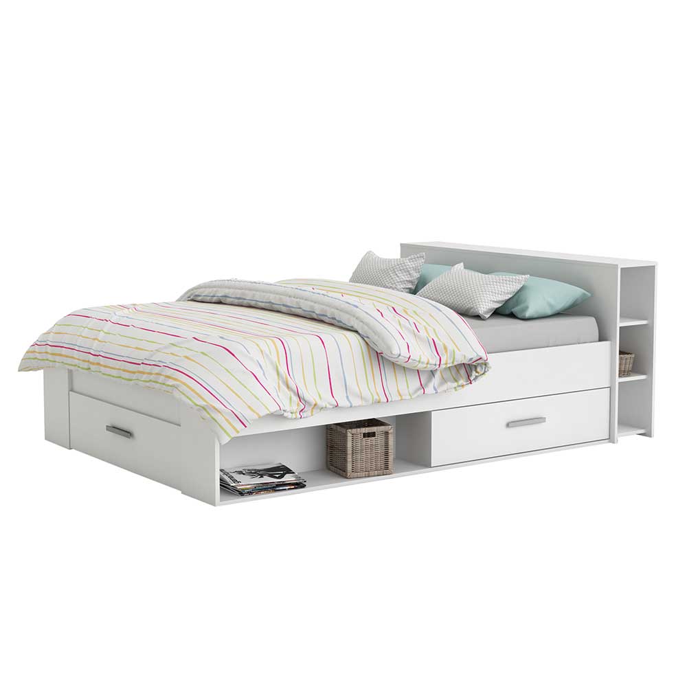 Franzoesisches Bett Hansina in modernem Design mit viel Stauraum