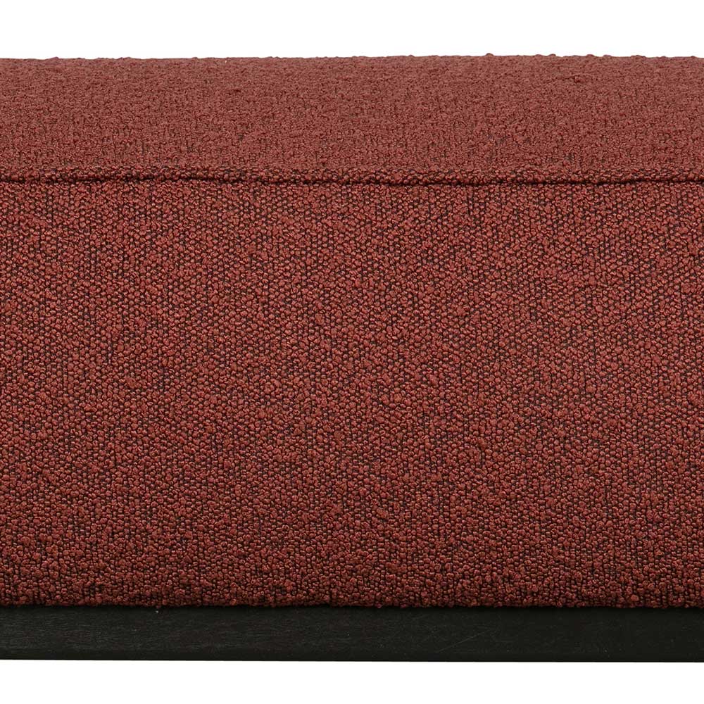 Boucle-Stoff Polsterhocker Kedniel in Rotbraun 80 cm breit