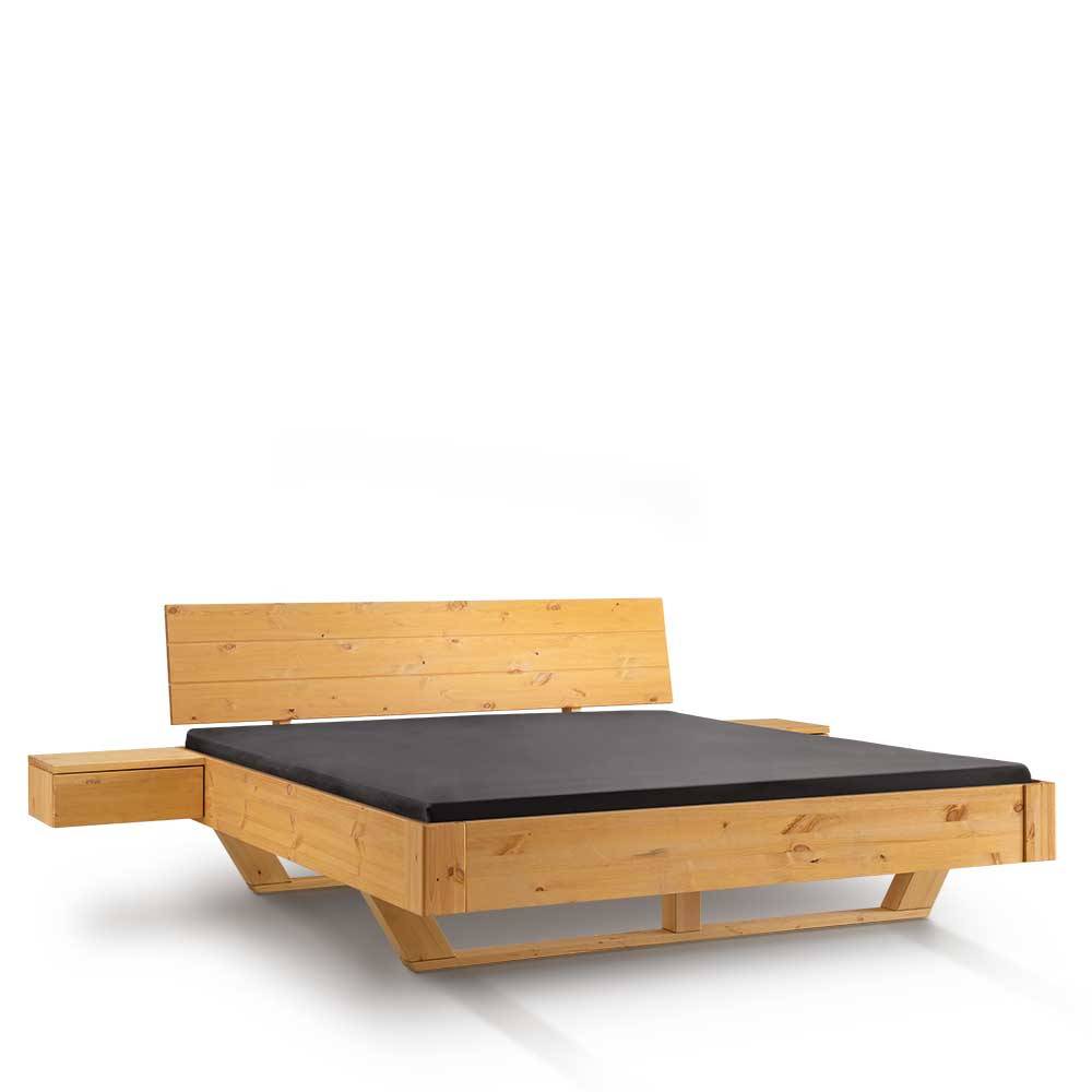 Doppelbett Demy aus Kiefer Massivholz auf Kufen