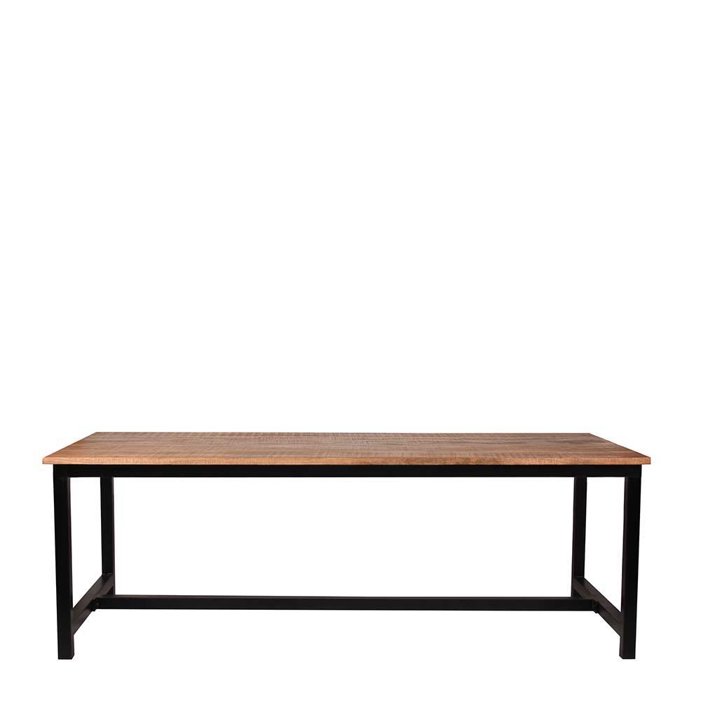 Esszimmertisch Todean aus Mangobaum Massivholz und Metall 75 cm hoch