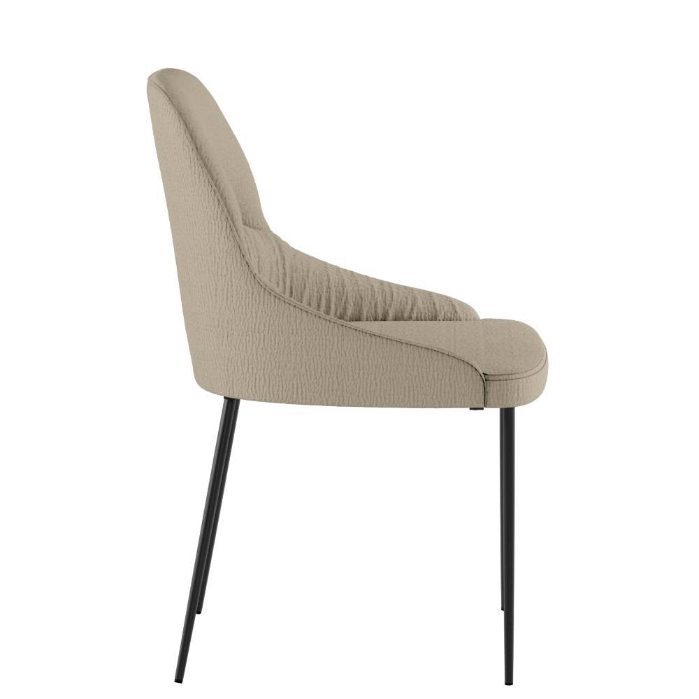 Esszimmerstuhl Eboniar in Beige mit aufwendigen Steppungen (4er Set)