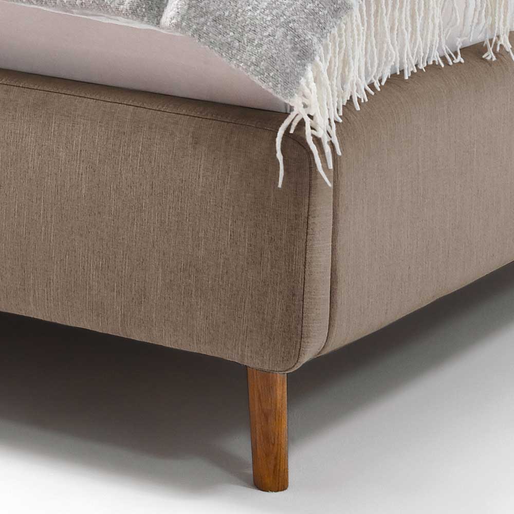 Stauraumbett Ladwica in Beige Webstoff modern