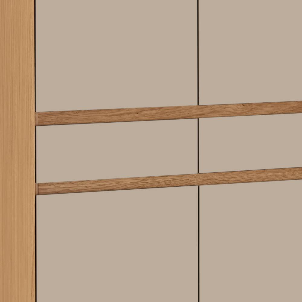 Dielenschrank Lacurvia mit zwei Schubladen in Taupe
