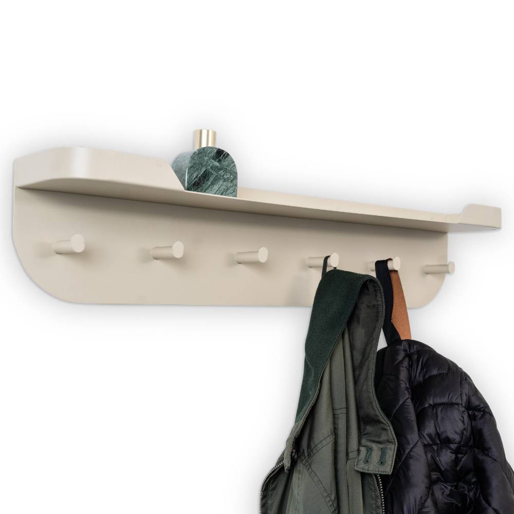 Wandgarderobe Bibliana mit Hutablage aus Metall pulverbeschichtet