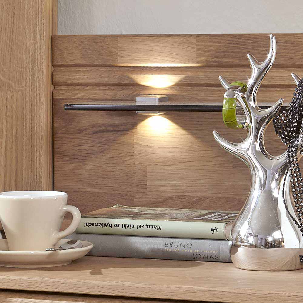 Nachtkommode Yanus aus Eiche mit LED Beleuchtung (2er Set)
