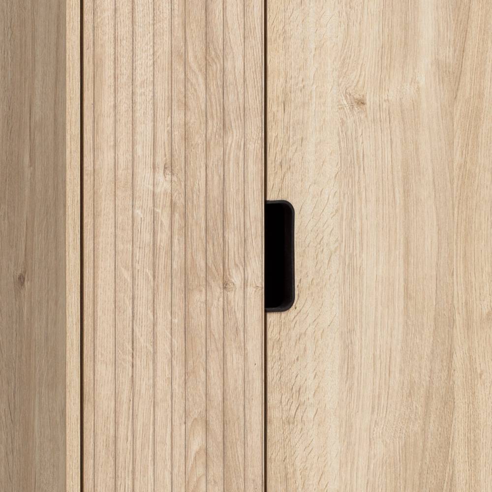 Büroschrank Rasvanna in Weißeiche Holzoptik 164 cm hoch