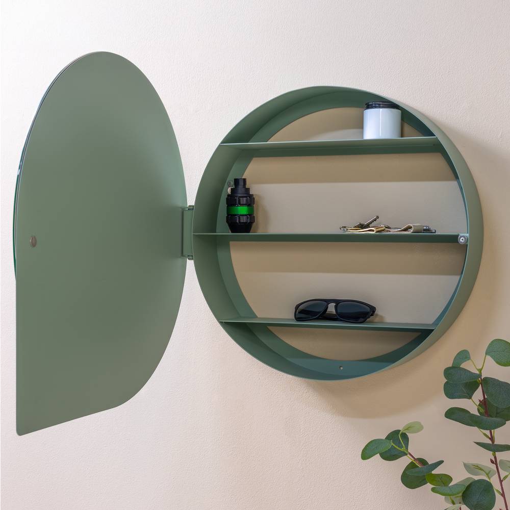 Badezimmerspiegelschrank Space in Graugrün 55 cm breit