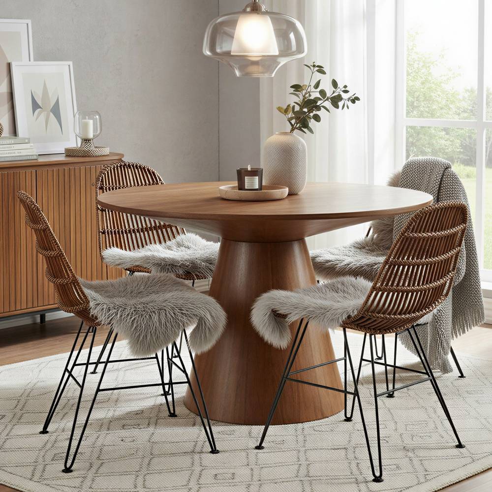 Tischgruppe Bertylan in modernem Design mit vier Sitzplätzen (fünfteilig)
