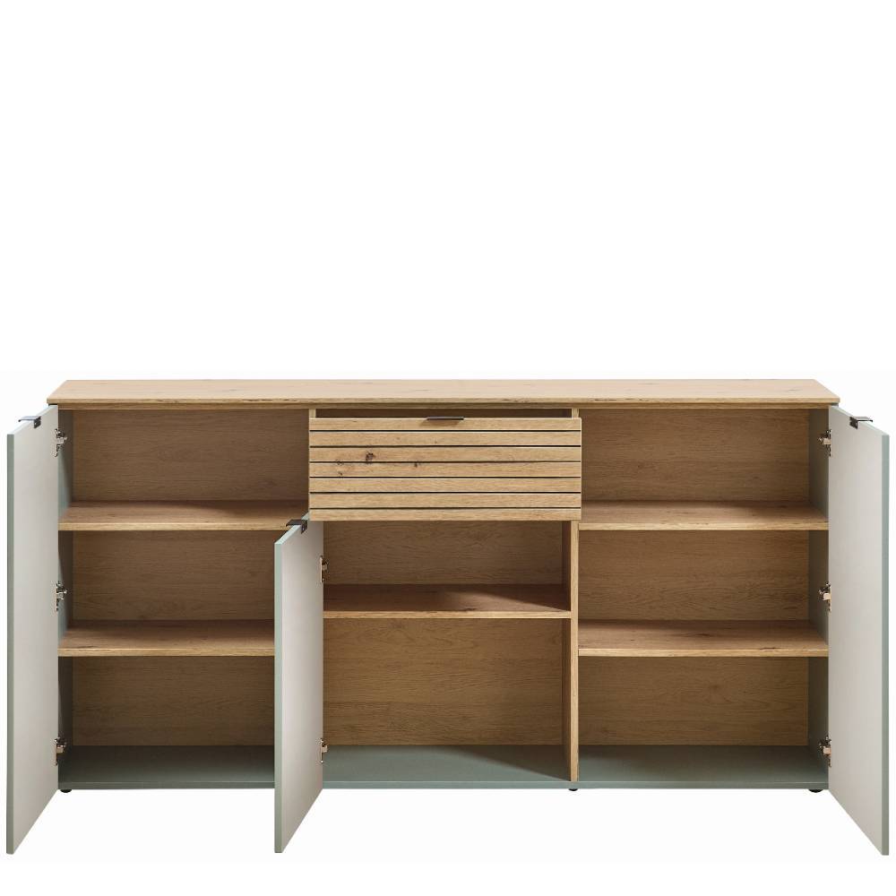Sideboard Ilitalcon in Graugrün und Wildeichefarben