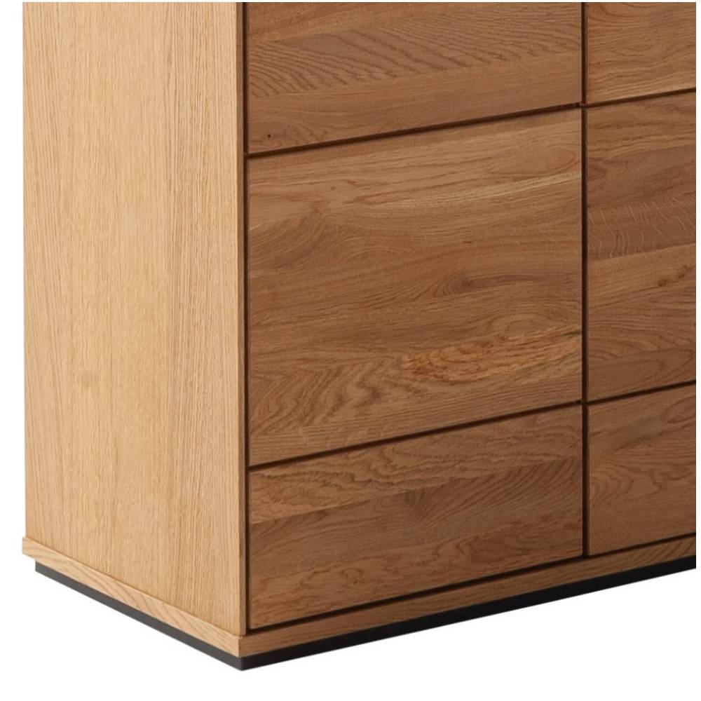 Vitrinenschrank Sisam mit Glastür rechts in Wildeichefarben