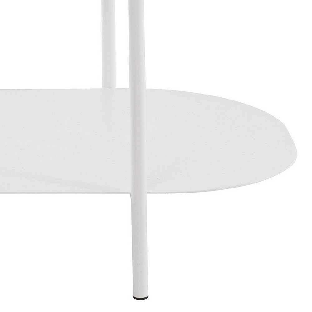 Metall Wohnzimmer Tisch Claudie mit ovaler Platte in Weiß