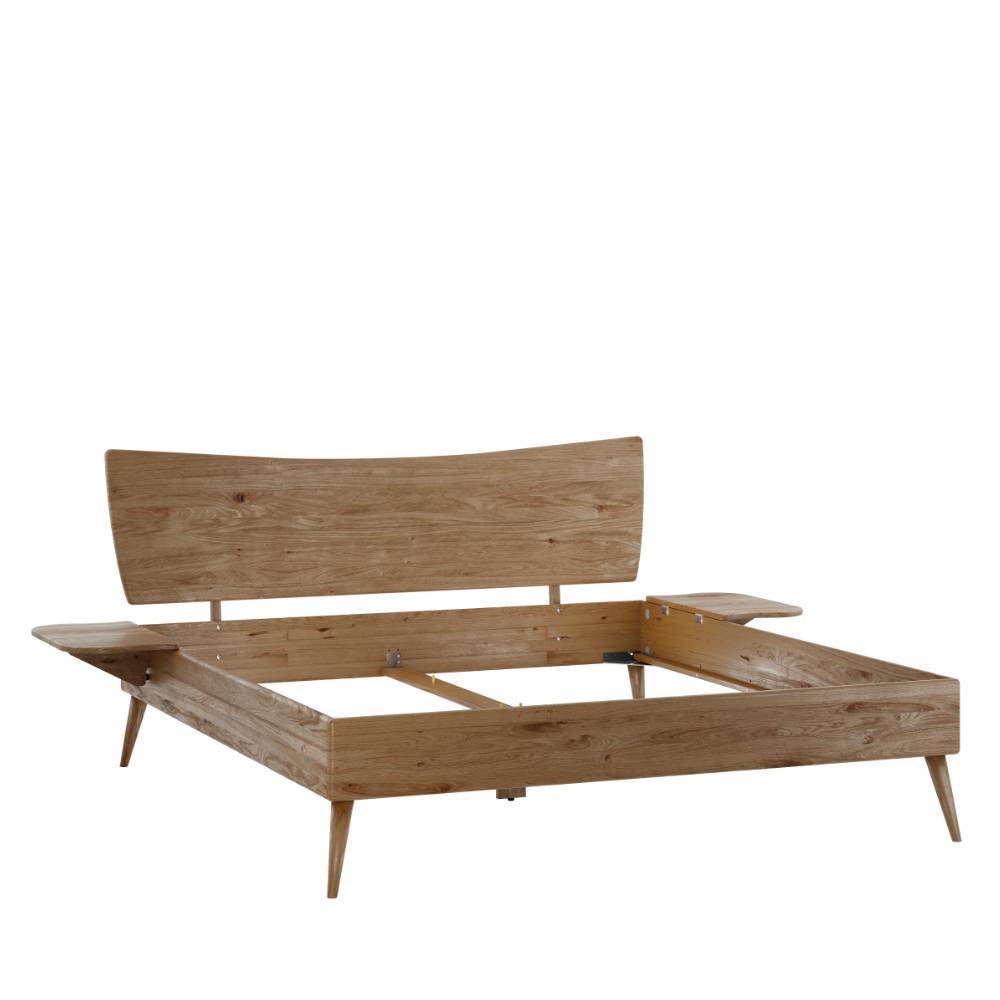 Massivholzbett Ovidiu aus Wildeiche Massivholz in modernem Design