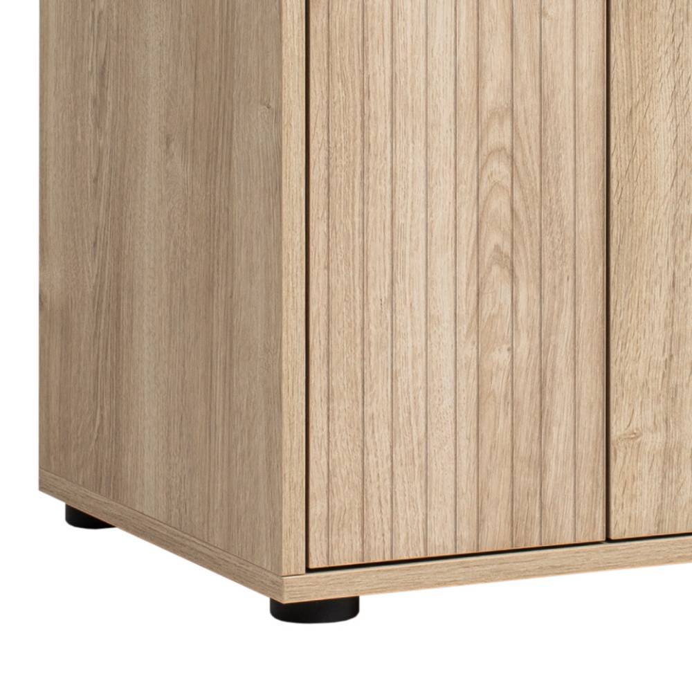Büroschrank Rasvanna in Weißeiche Holzoptik 164 cm hoch