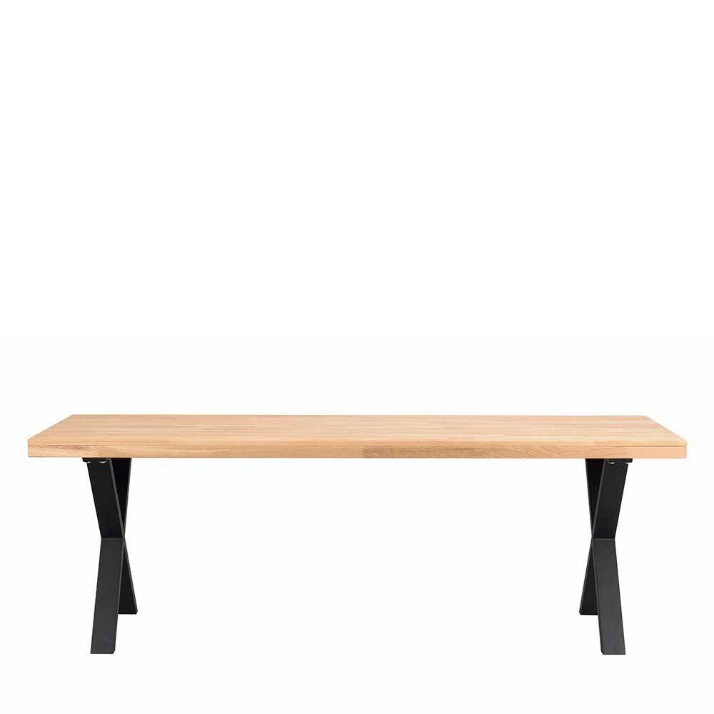 Esszimmer Tisch Tagma mit Eichemassivholzplatte im Loft Stil