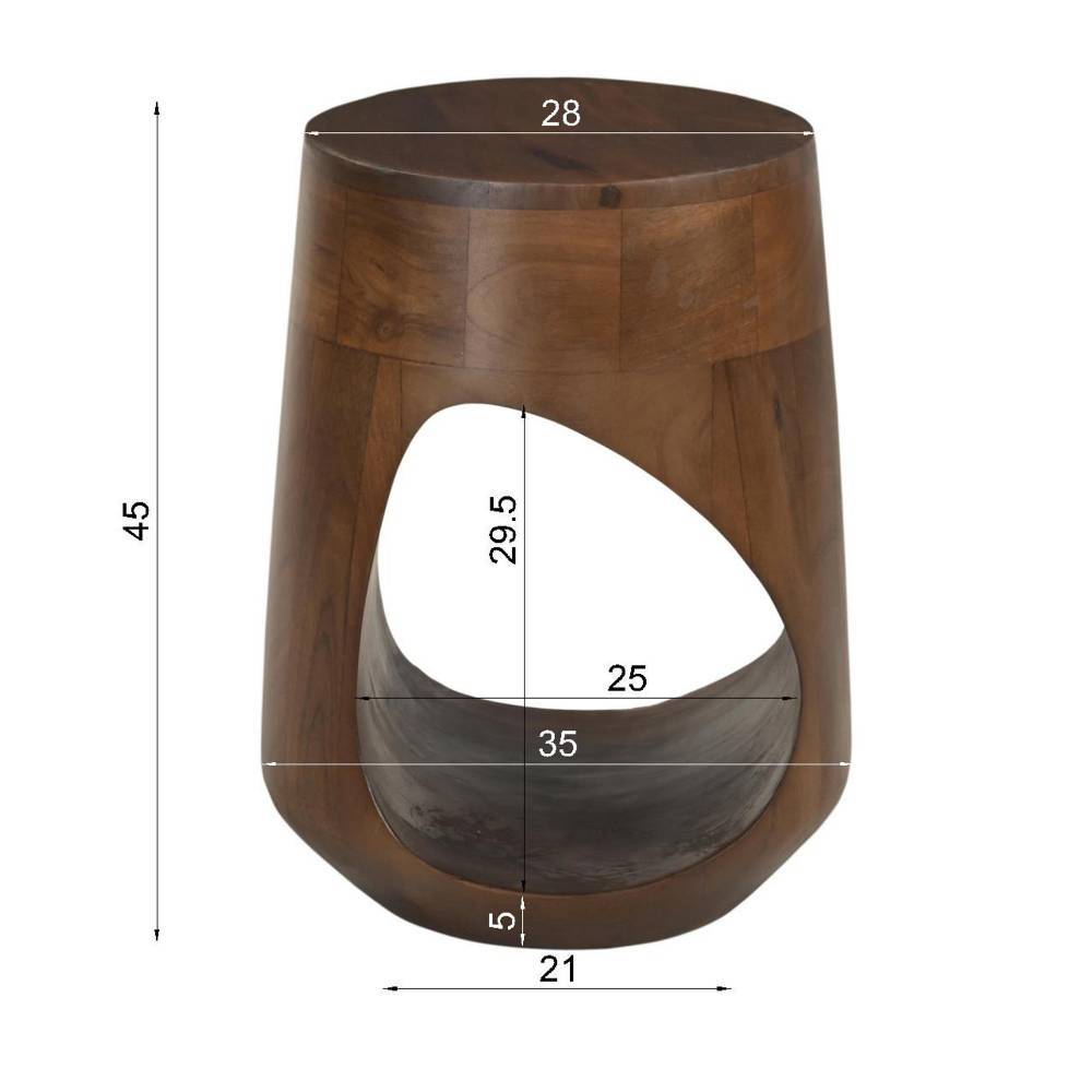 Beistelltischchen Iloca aus Mangobaum Massivholz in modernem Design
