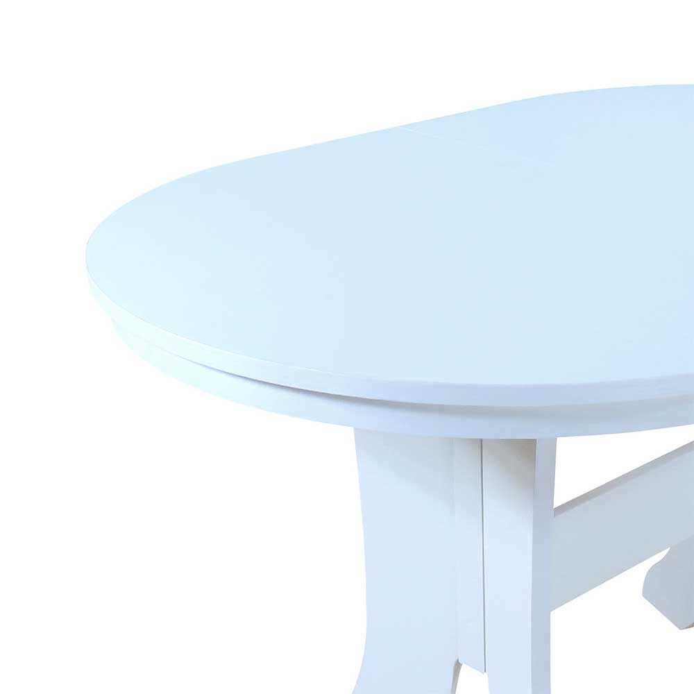 Ovaler Tisch Rica in Weiß ausziehbar