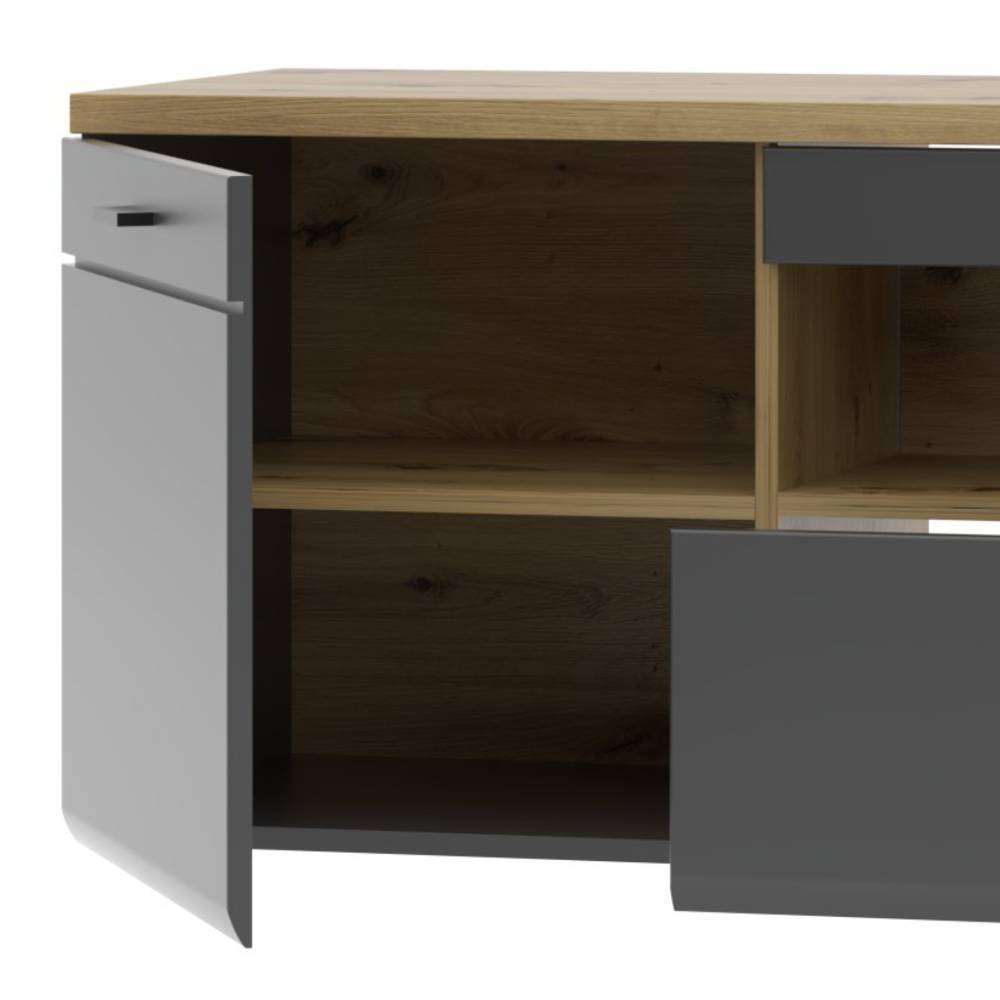 Wohnzimmer Anbauwand Yarisis in modernem Design für die Wandmontage (fünfteilig)