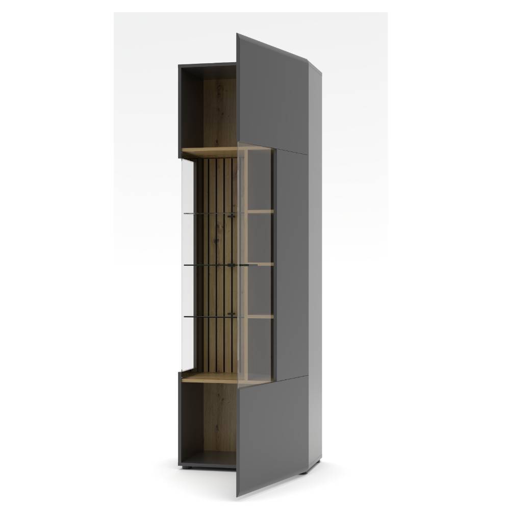 Vitrine Yarisis in Dunkelgrau und modernem Design