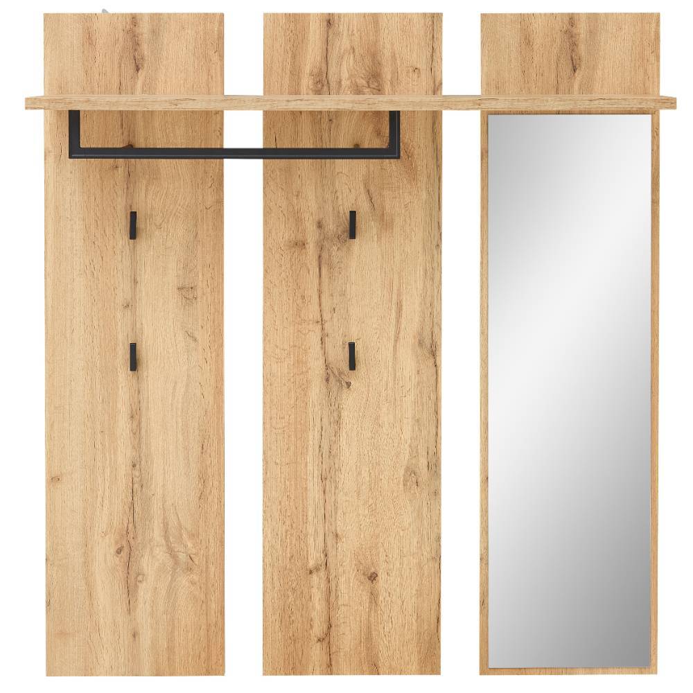 Garderobe Alamo mit Spiegel in Altholz Optik