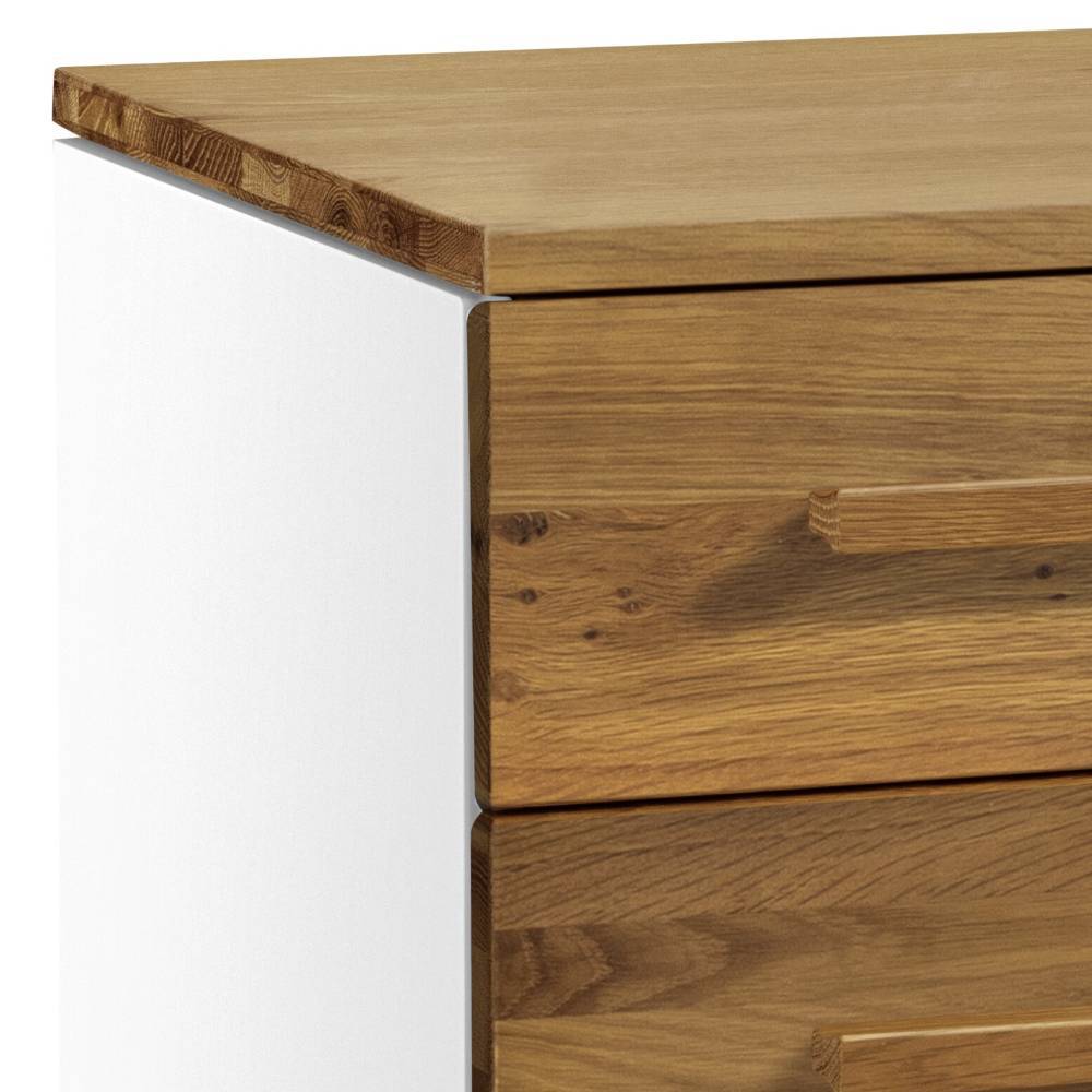 Esszimmersideboard Empre in Wildeichefarben & Weiß mit acht Schubladen