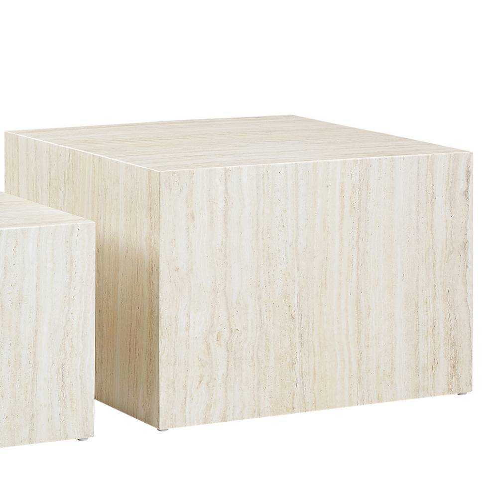 Beistelltische Sofa Endriko in Beige - Marmor Optik (zweiteilig)