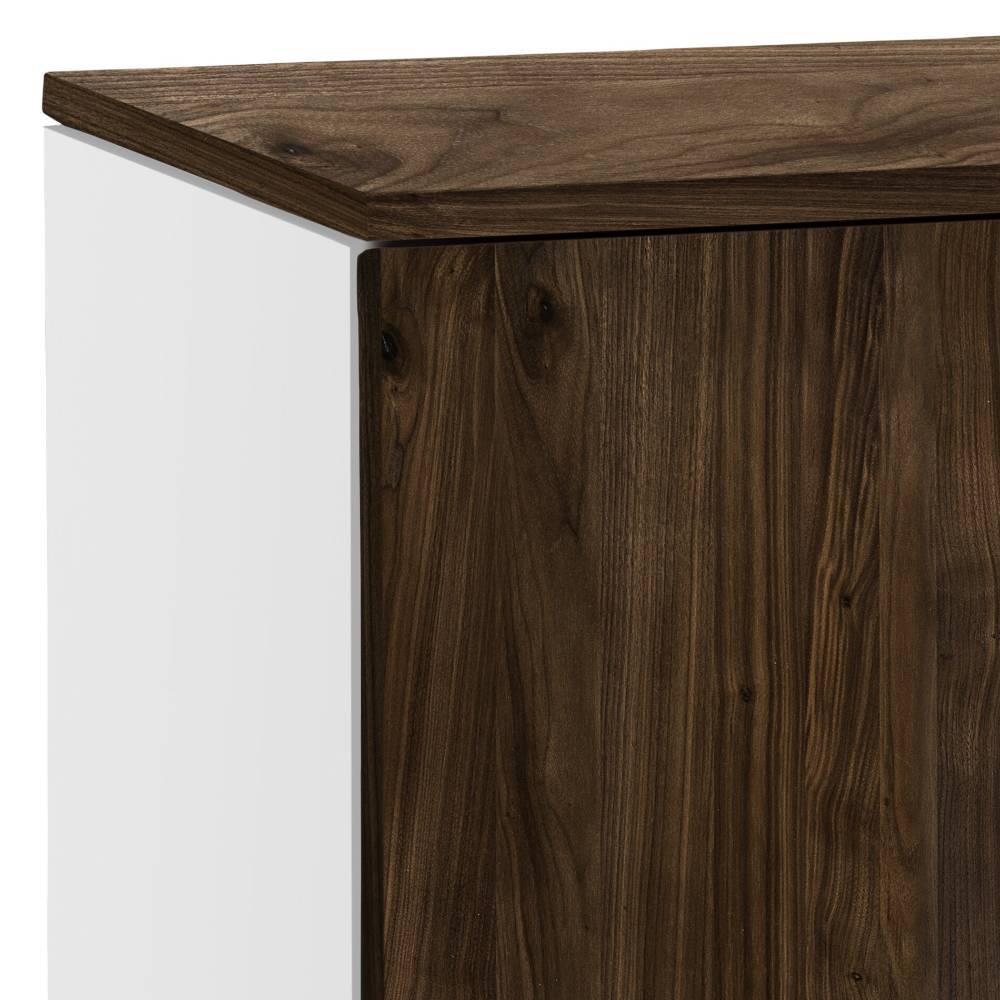 Schlafzimmer Sidebord Cersten in Nussbaumfarben und Weiß