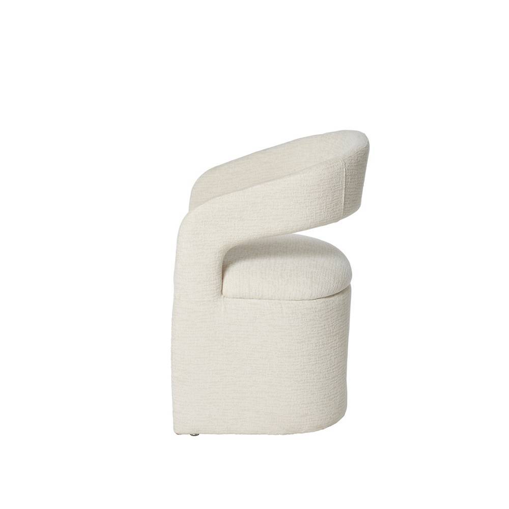 Designersessel Visita in Offwhite aus Boucle Stoff