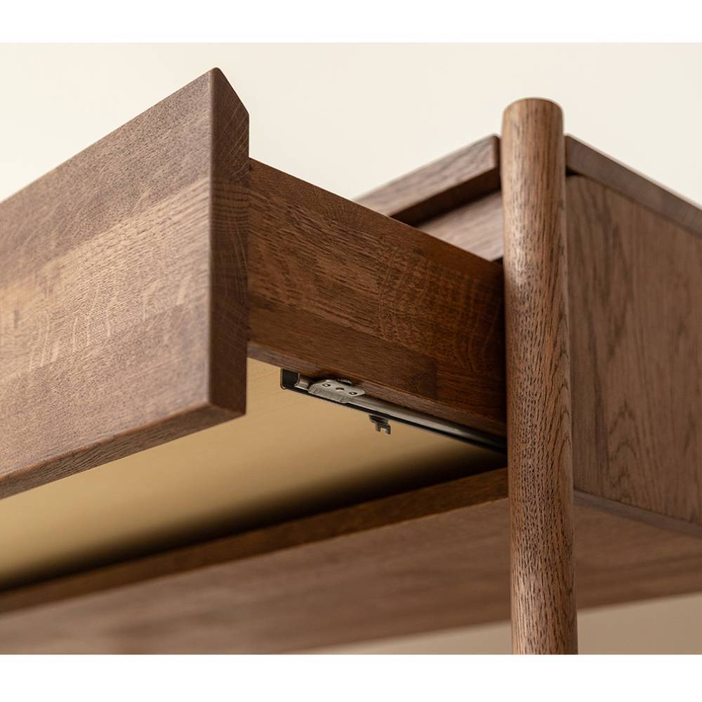 Eiche Massivholz Konsolentisch Sona braun geölt 28 cm tief