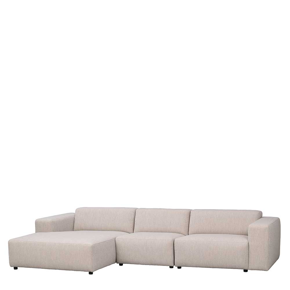 Couch Polsterecke Mezzo in Cremefarben mit Boucle Bezug