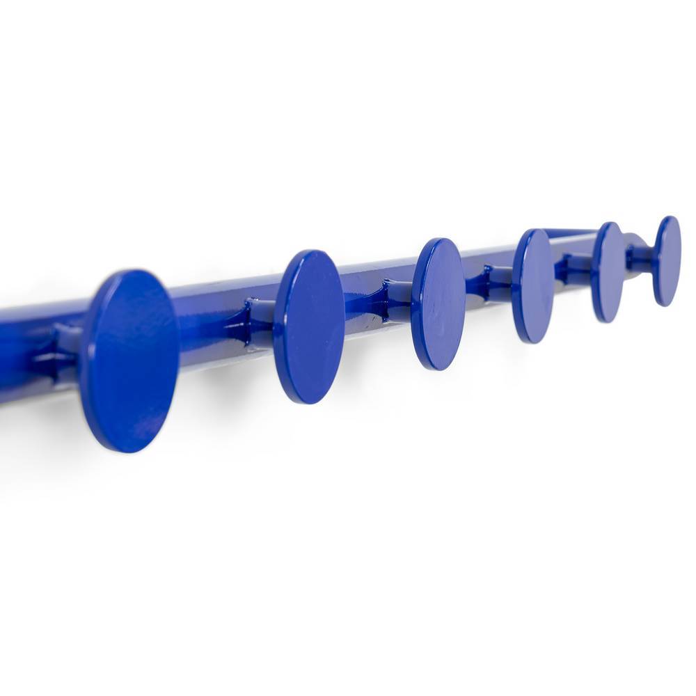 Retrostil Garderobenleiste Cokorino in Blau mit 6 Kleiderhaken