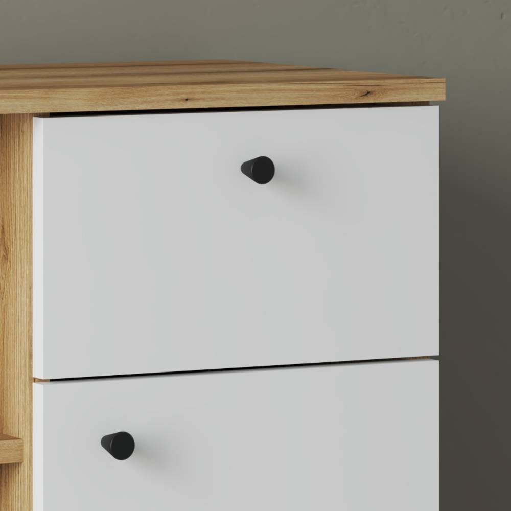 Beistellschrank Bad Zyret mit drei offenen Fächern 90 cm hoch
