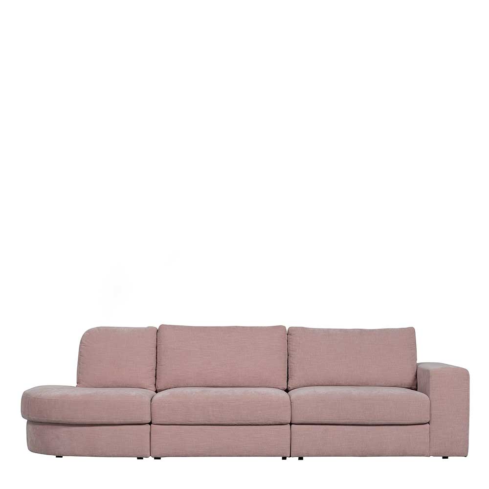 Rosa Sofa Kombination Trois 44 cm Sitzhöhe und 298 cm breit