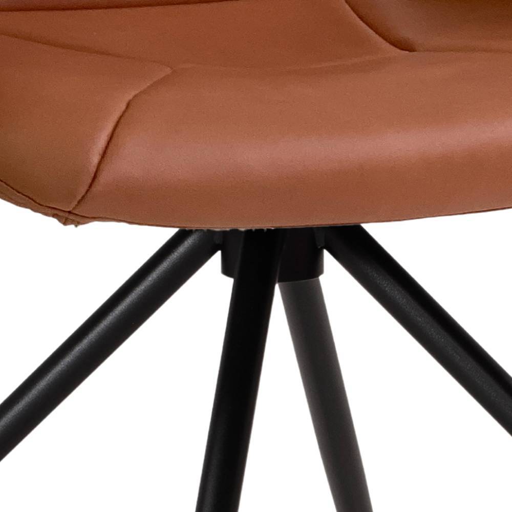 Armstuhl Enya in Cognac Braun mit hoher Rückenlehne