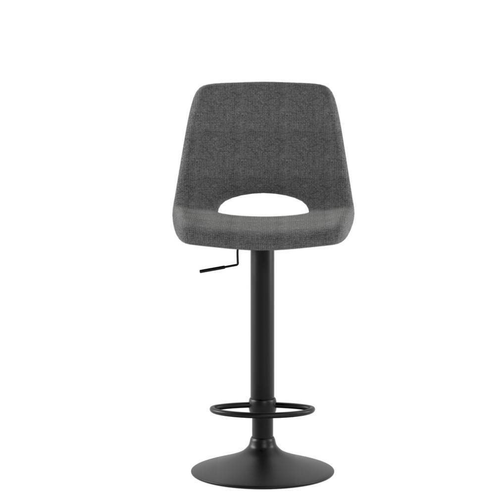Barhocker höhenverstellbar Brava in Grau und Schwarz (2er Set)