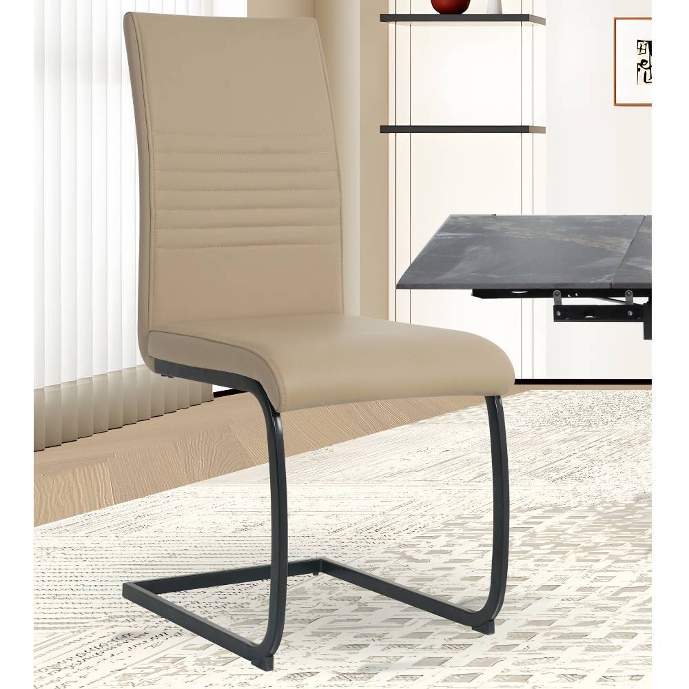 Freischwinger Leonhard mit Gestell aus Metall in Taupe (2er Set)