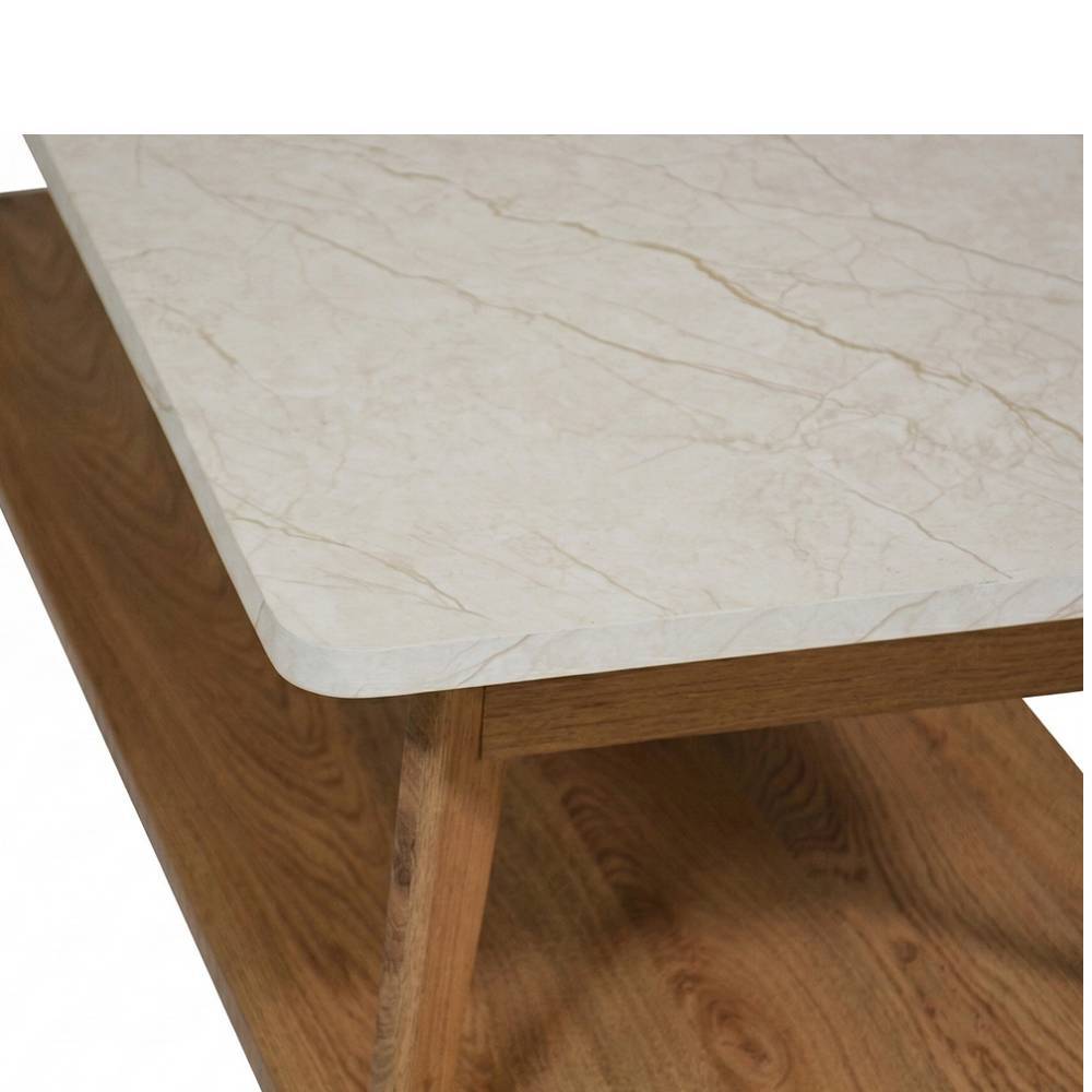 Sofatisch Mocino in Marmor Optik und Eichefarben