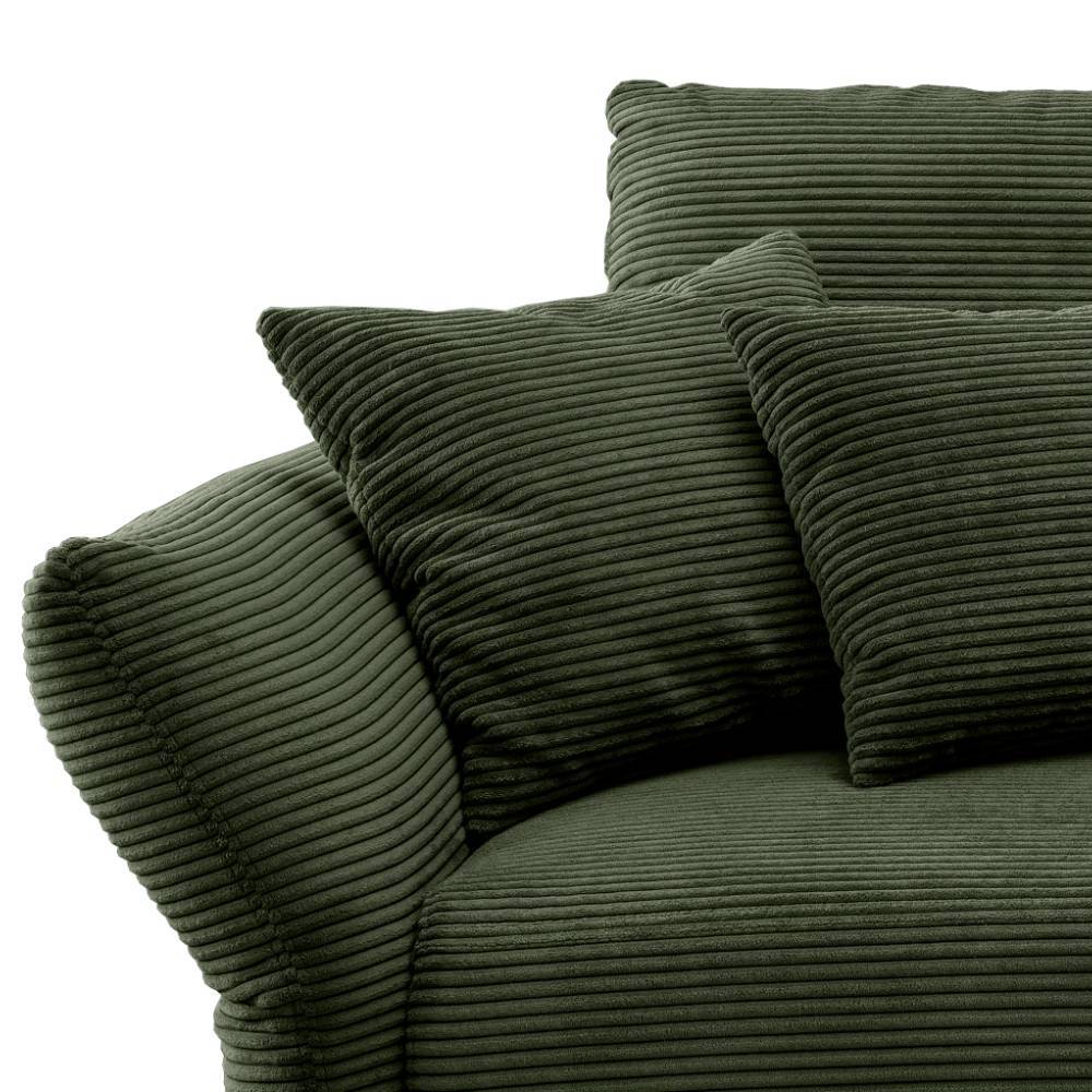 Dreisitzer Sofa Banda in Dunkelgrün 201 cm breit