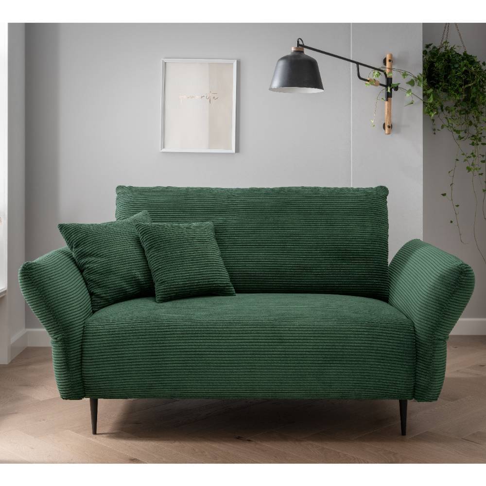 Zweisitzer Sofa Banda aus Cord in Dunkelgrün