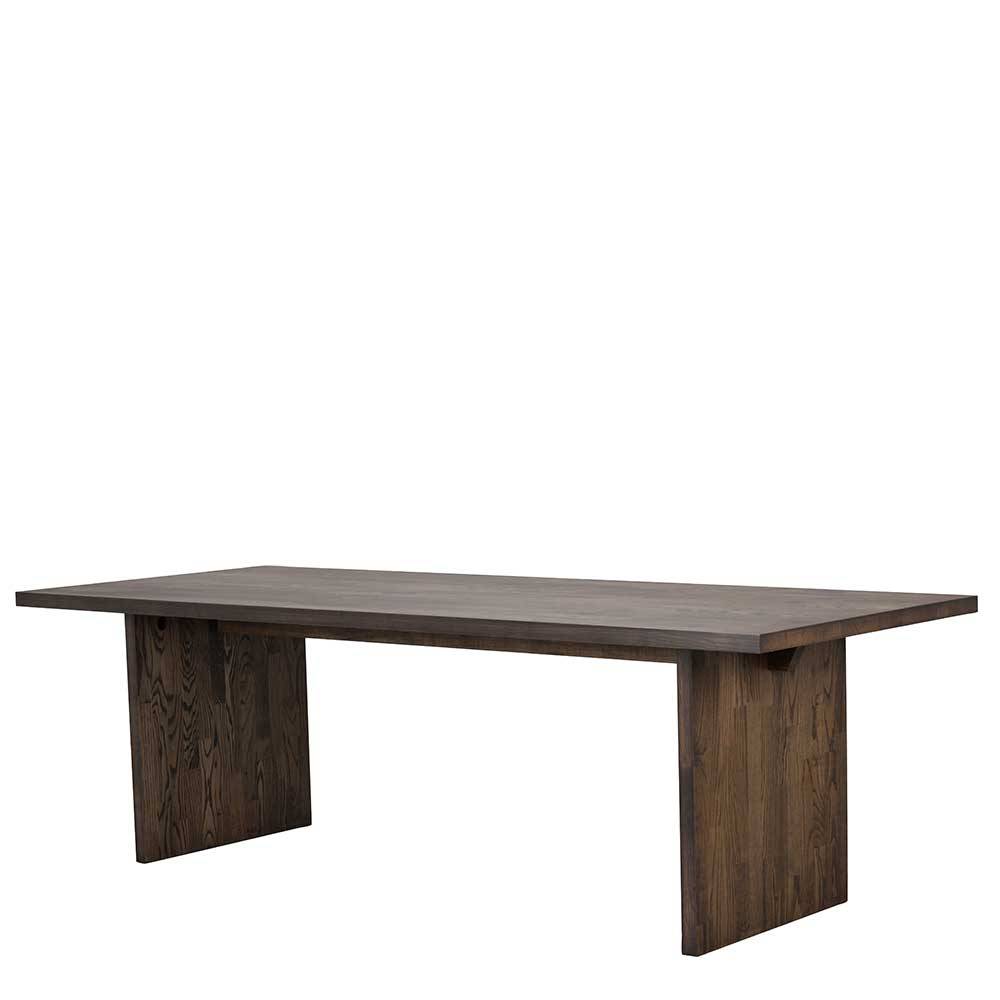Design Esszimmer Tisch Odangelo aus Eiche Massivholz in Braun