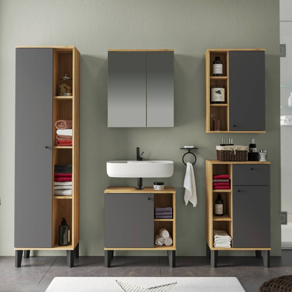 Badmöbel-Set Pattinos in modernem Design 33 cm tief (fünfteilig)