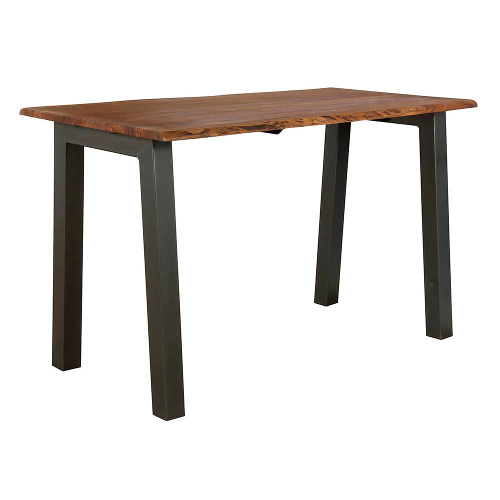 Industrie Tisch Elhera aus Akazie Massivholz und Metall 92 cm hoch