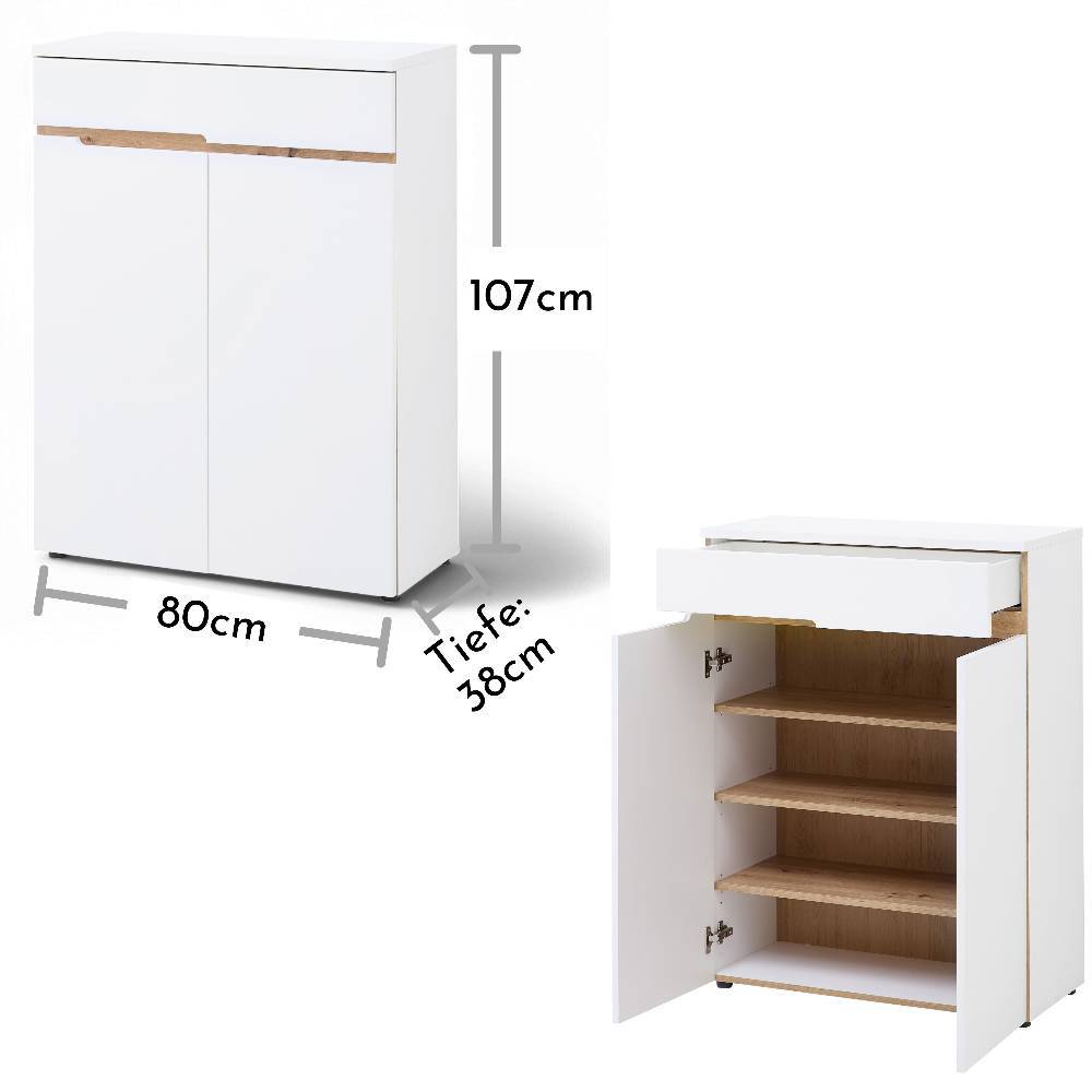 Flur Kommode Mariocavo in modernem Design 107 cm hoch