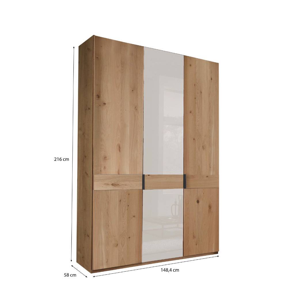 Schlafzimmerkleiderschrank Durac in Eiche Bianco und Weiß