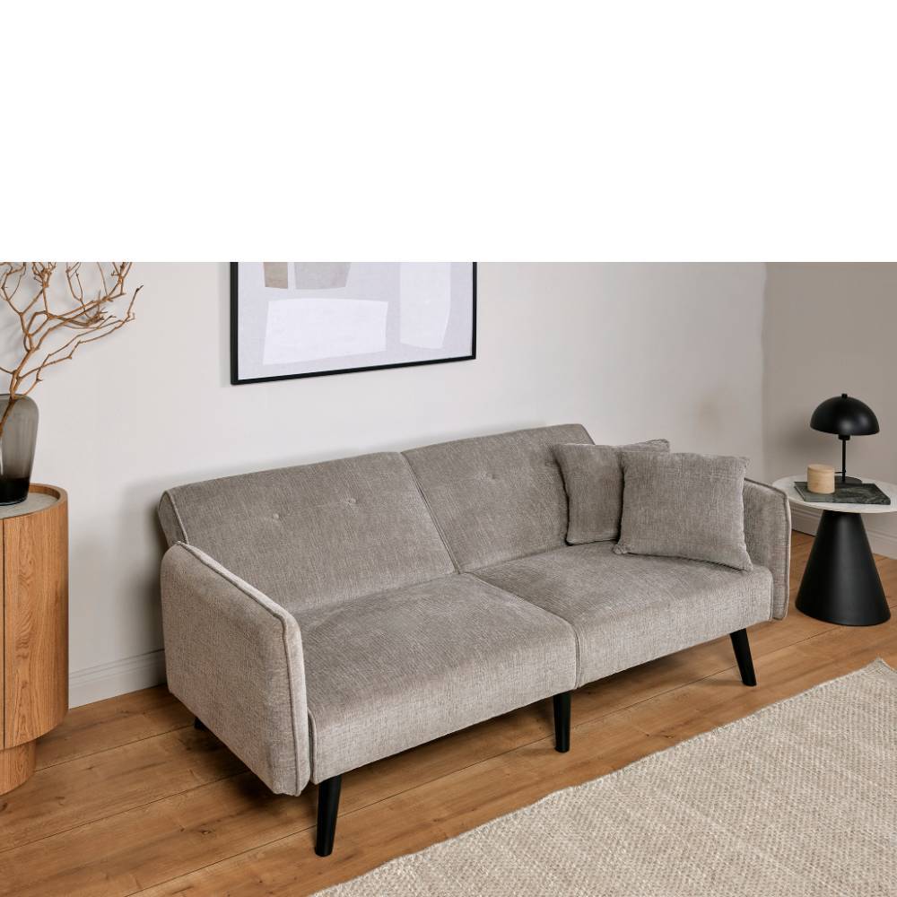Schlafsofa Salverna in Grau mit Rücken Klappmechanik
