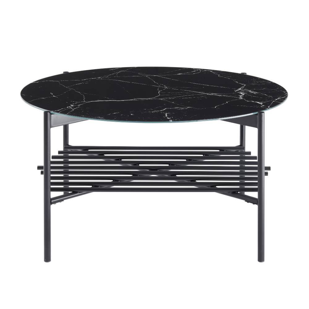 Designercouchtisch Jamaica aus bedrucktem Glas im Retrostil