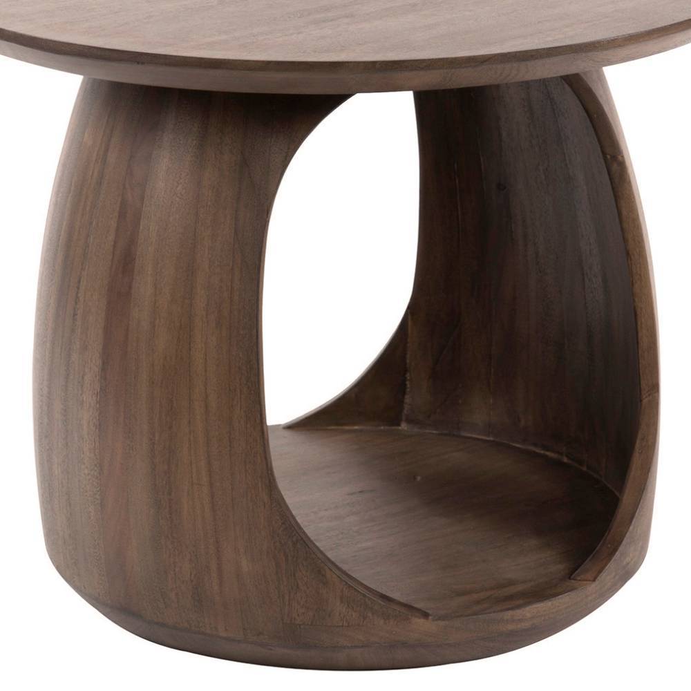 Designtisch Bangor in runder Form aus Akazie Massivholz