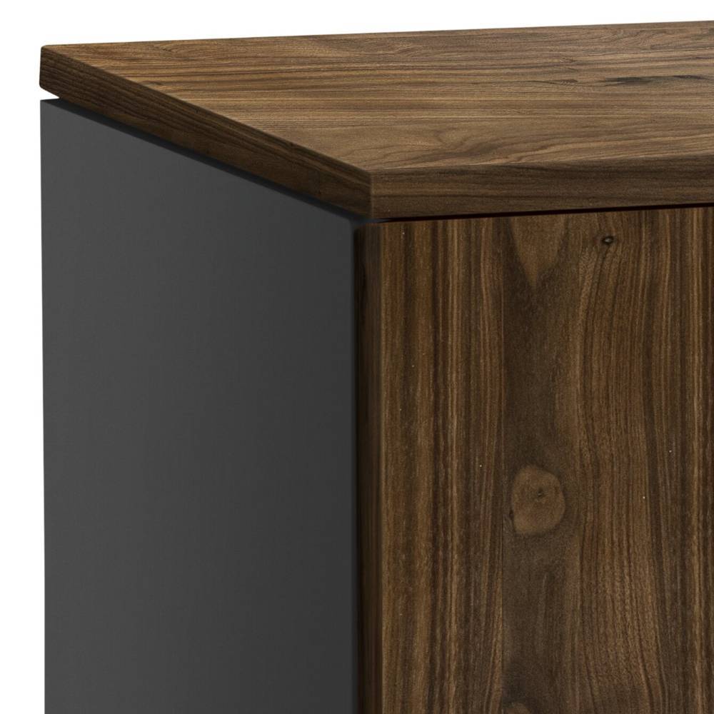 Beistellschrank Verez in Anthrazit und Nussbaumfarben